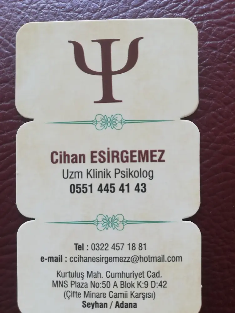 Klinik Psikolog Cihan Esirgemez — Psikologlar, Seyhan · fotoğraf 2