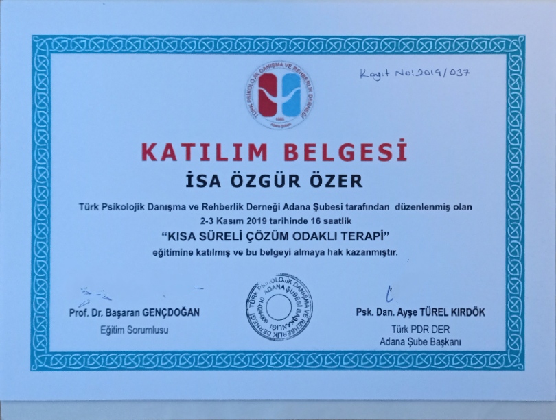 İsa Özgür Özer - Psikolojik Danışmanlık