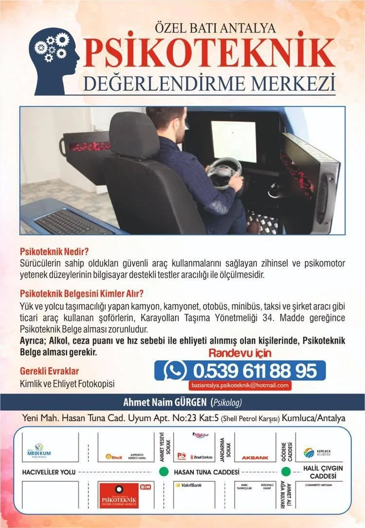 Kumluca Psikoteknik — Psikologlar, Kumluca · fotoğraf 1