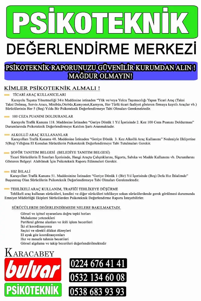 Karacabey Bulvar Psikoteknik Değerlendirme Merkezi — Psikologlar, Karacabey · fotoğraf 4